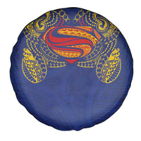Super Samoan Traditional Tribal Art Tattoos Spare Tire Cover Blue Color - Polynesian Pride