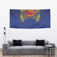 Super Samoan Traditional Tribal Art Tattoos Tapestry Blue Color - Polynesian Pride