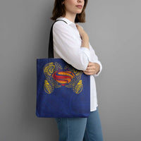 Super Samoan Traditional Tribal Art Tattoos Tote Bag Blue Color - Polynesian Pride