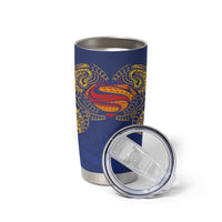 Super Samoan Traditional Tribal Art Tattoos Tumbler Cup Blue Color - Polynesian Pride