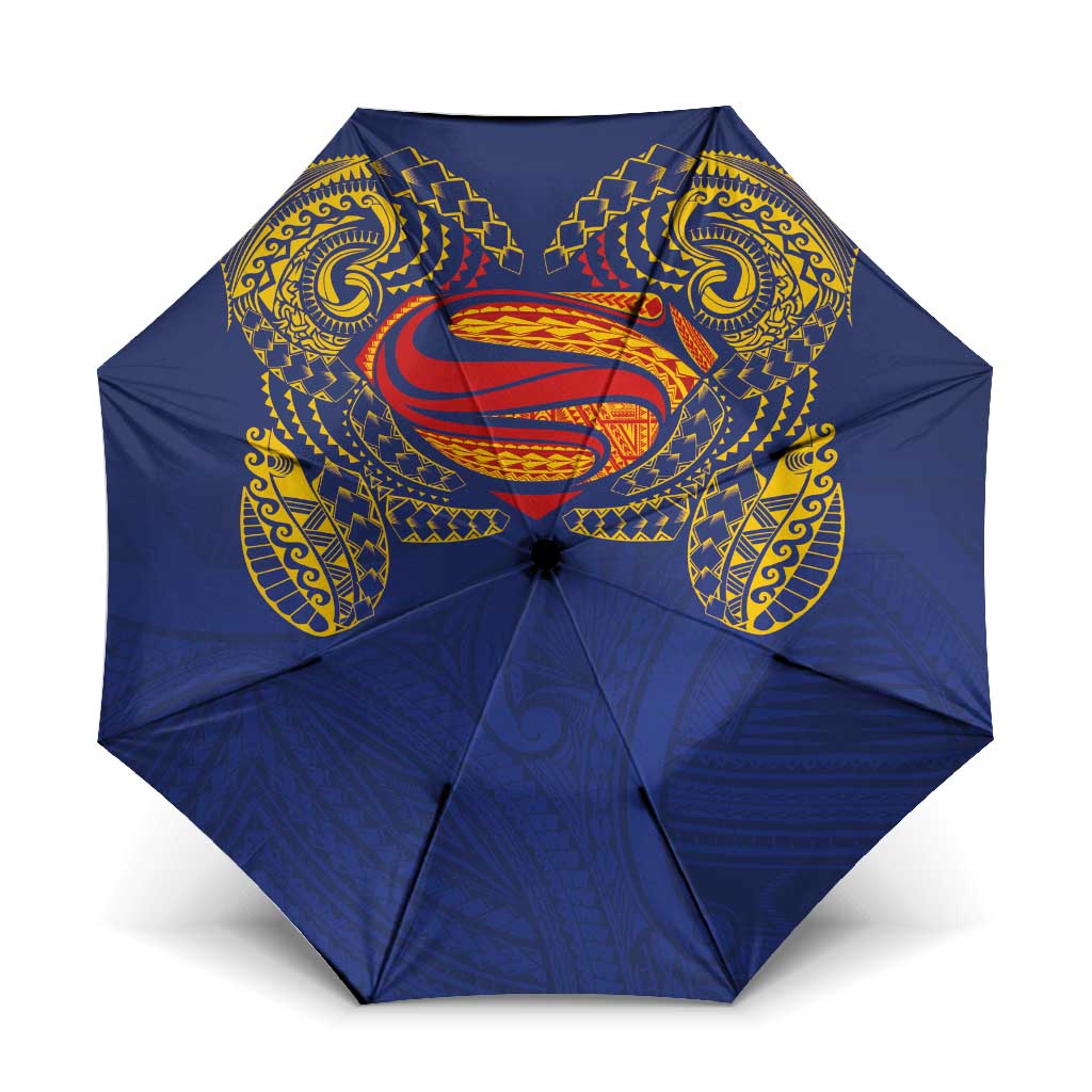 Super Samoan Traditional Tribal Art Tattoos Umbrella Blue Color - Polynesian Pride
