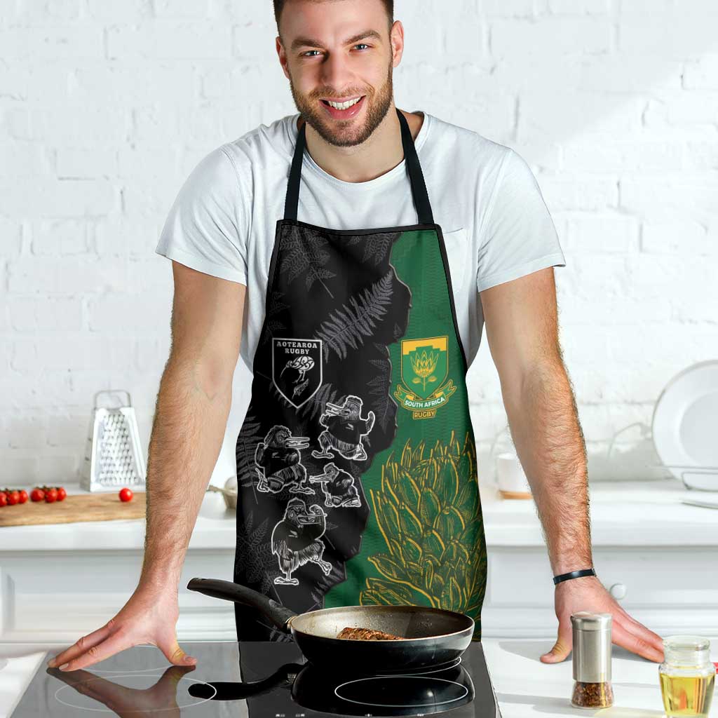 Aotearoa South Africa Rugby Freedom Cup Apron Kiwi Warriors Haka with King Protea Symbol LT03 - Polynesian Pride