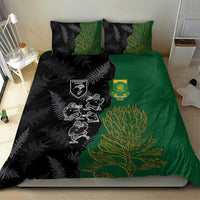 Aotearoa South Africa Rugby Freedom Cup Bedding Set Kiwi Warriors Haka with King Protea Symbol LT03 - Polynesian Pride