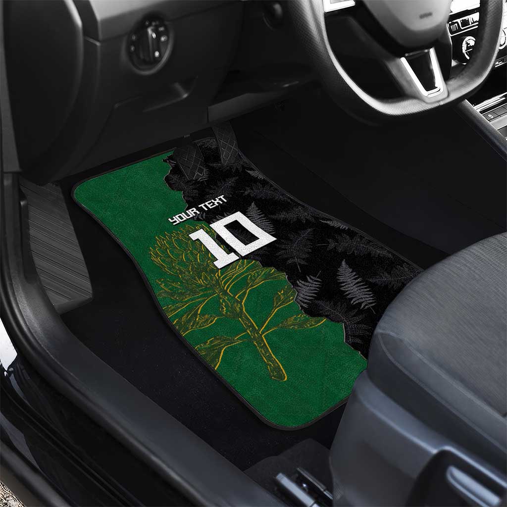 Aotearoa South Africa Rugby Freedom Cup Car Mats Kiwi Warriors Haka with King Protea Symbol - Polynesian Pride