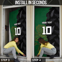 Custom Aotearoa South Africa Rugby Freedom Cup Door Cover Kiwi Warriors Haka with King Protea Symbol - Polynesian Pride