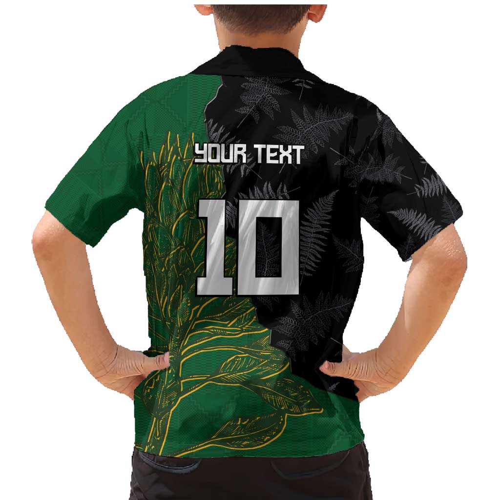 Custom Aotearoa South Africa Rugby Freedom Cup Family Matching Mermaid Dress and Hawaiian Shirt Kiwi Warriors Haka with King Protea Symbol - Polynesian Pride