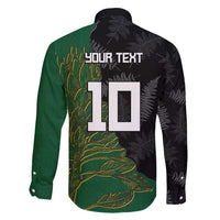 Custom Aotearoa South Africa Rugby Freedom Cup Family Matching Tank Maxi Dress and Hawaiian Shirt Kiwi Warriors Haka with King Protea Symbol - Polynesian Pride