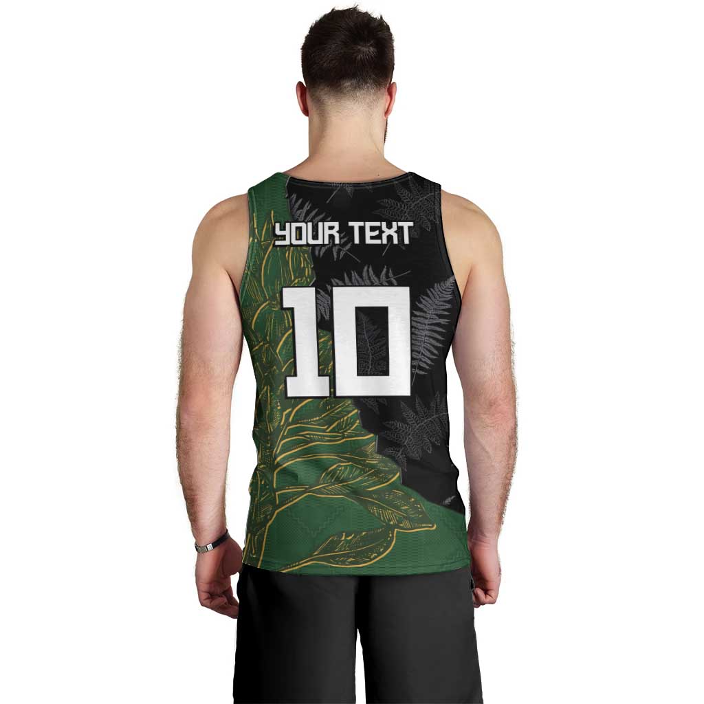 Custom Aotearoa South Africa Rugby Freedom Cup Men Tank Top Kiwi Warriors Haka with King Protea Symbol - Polynesian Pride