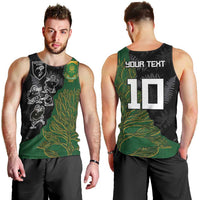 Custom Aotearoa South Africa Rugby Freedom Cup Men Tank Top Kiwi Warriors Haka with King Protea Symbol - Polynesian Pride