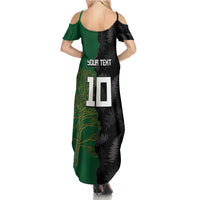 Custom Aotearoa South Africa Rugby Freedom Cup Summer Maxi Dress Kiwi Warriors Haka with King Protea Symbol - Polynesian Pride