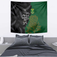 Aotearoa South Africa Rugby Freedom Cup Tapestry Kiwi Warriors Haka with King Protea Symbol LT03 - Polynesian Pride