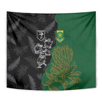 Aotearoa South Africa Rugby Freedom Cup Tapestry Kiwi Warriors Haka with King Protea Symbol LT03 - Polynesian Pride