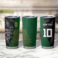 Custom Aotearoa South Africa Rugby Freedom Cup Tumbler Cup Kiwi Warriors Haka with King Protea Symbol - Polynesian Pride