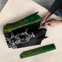 Aotearoa South Africa Rugby Freedom Cup Umbrella Kiwi Warriors Haka with King Protea Symbol - Polynesian Pride