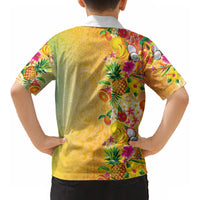 Hawaiian Tropical Fruits and Plants Kid Hawaiian Shirt Kakau Pattern Summer Vibe LT03 - Polynesian Pride
