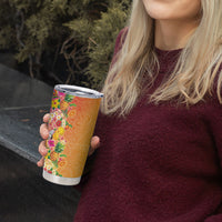 Hawaiian Tropical Fruits and Plants Tumbler Cup Kakau Pattern Summer Vibe
