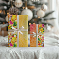 Hawaiian Tropical Fruits and Plants Wrapping Paper Kakau Pattern Summer Vibe