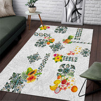 Hawaiian Quilts Area Rug Tropical Fruits and Plants