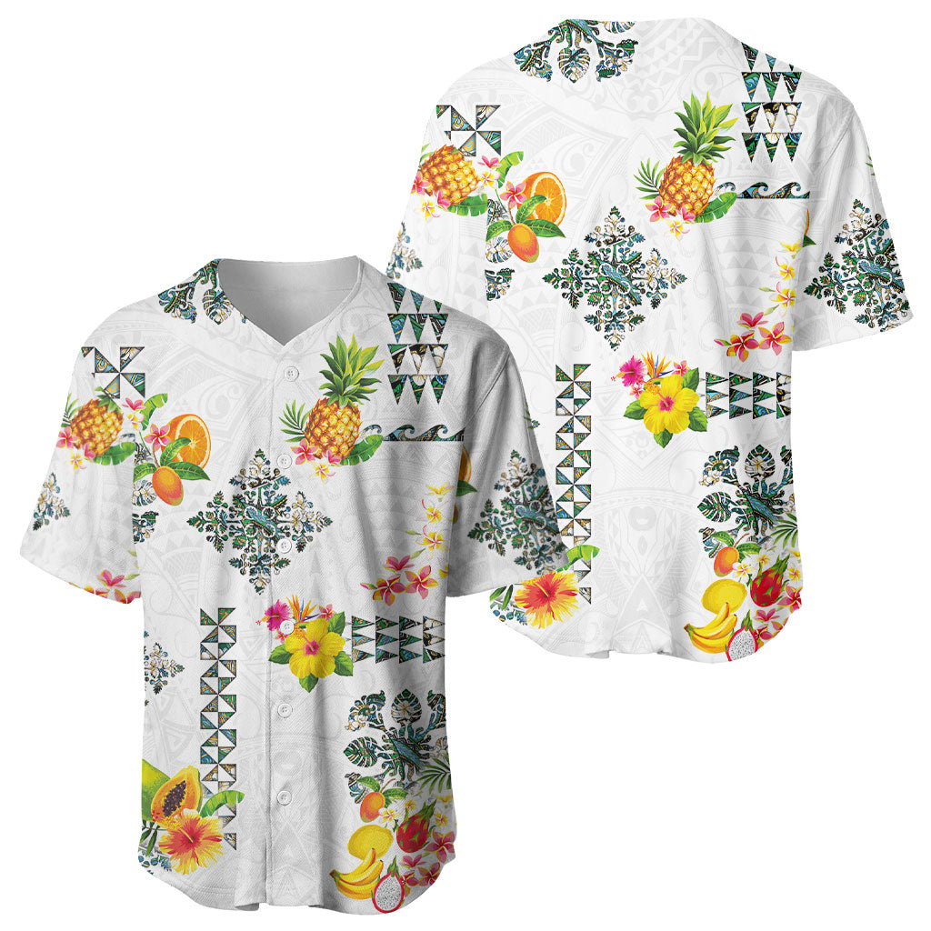 Hawaiian Quilts Baseball Jersey Tropical Fruits and Plants