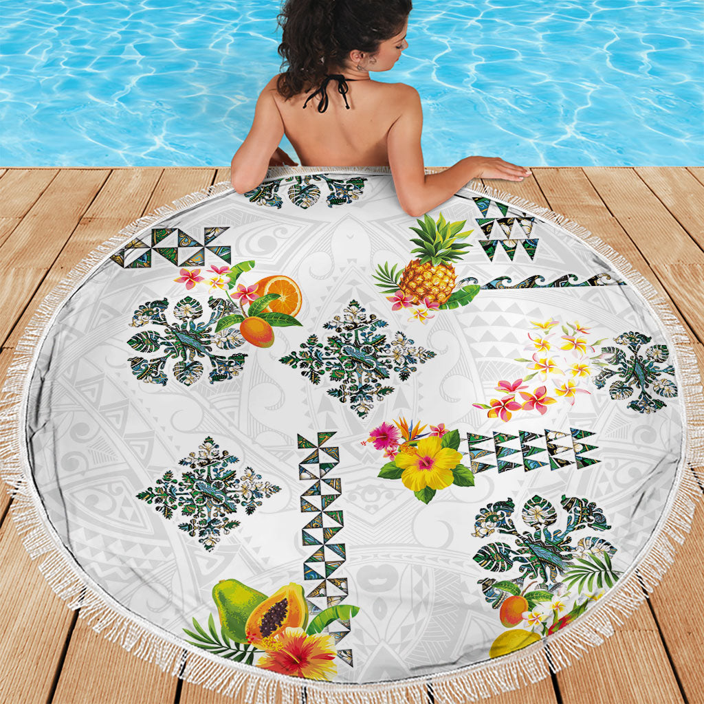 Hawaiian Quilts Beach Blanket Tropical Fruits and Plants