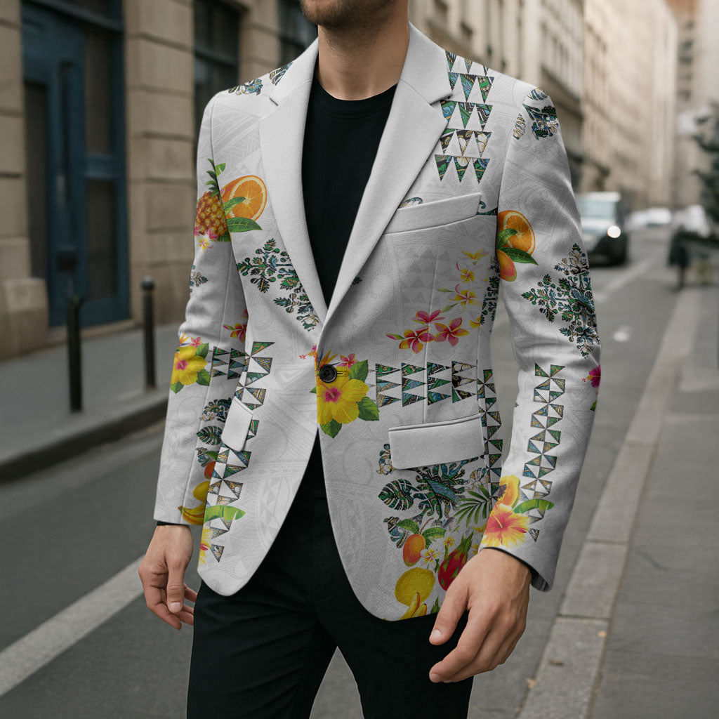 Hawaiian Quilts Blazer Tropical Fruits and Plants