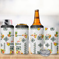 Hawaiian Quilts 4 in 1 Can Cooler Tumbler Tropical Fruits and Plants
