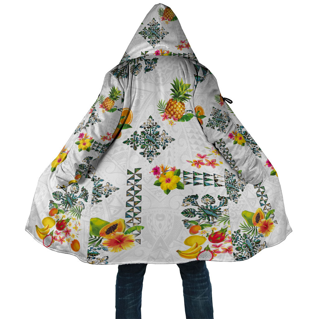 Hawaiian Quilts Cloak Tropical Fruits and Plants LT03 Unisex White - Polynesian Pride