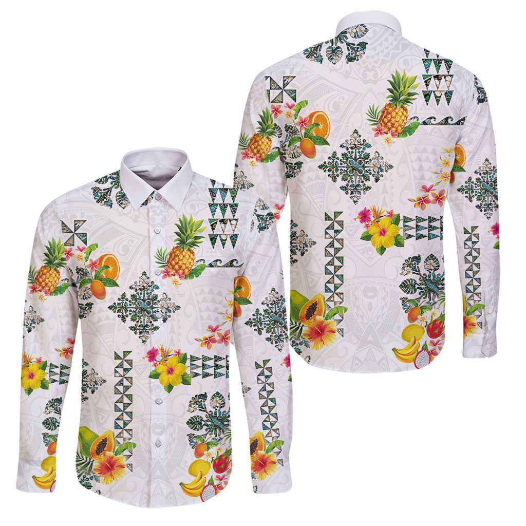 Hawaiian Quilts Family Matching Off Shoulder Short Dress and Hawaiian Shirt Tropical Fruits and Plants