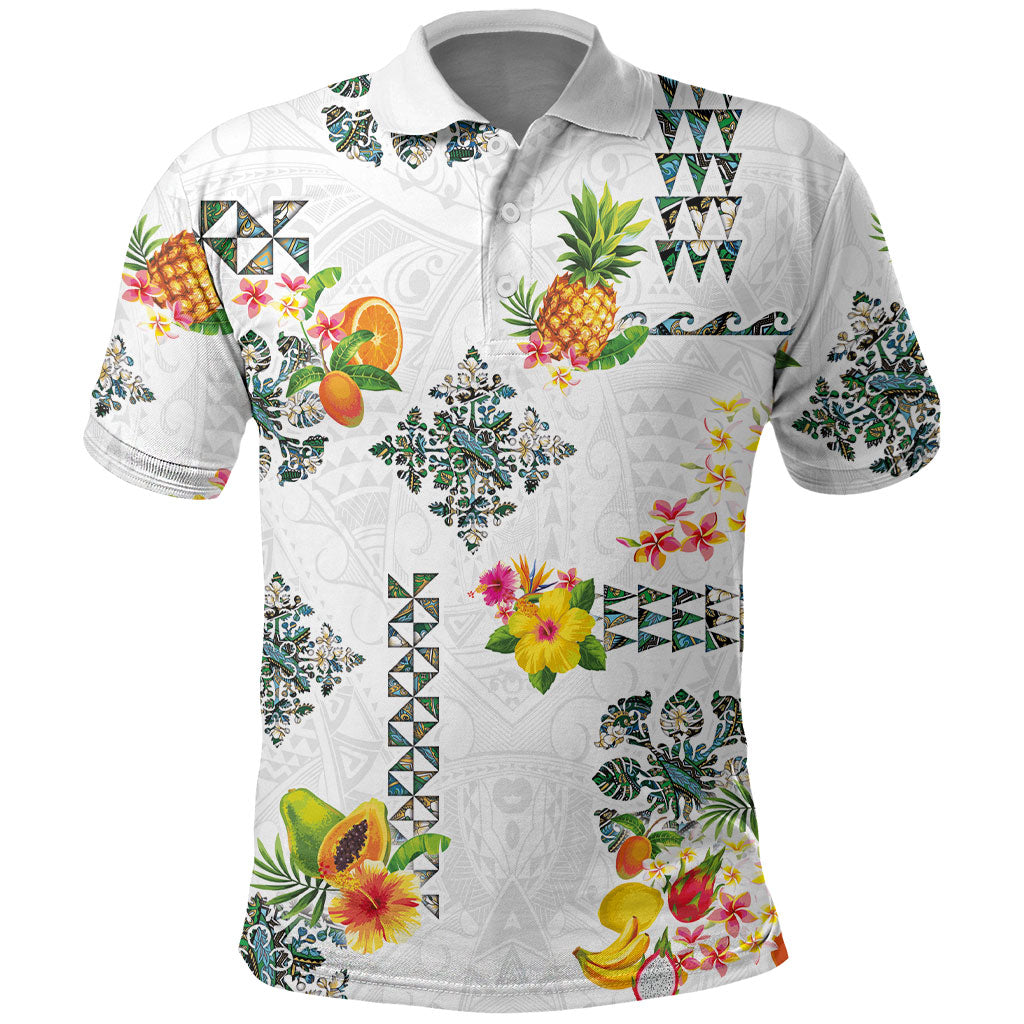 Hawaiian Quilts Polo Shirt Tropical Fruits and Plants