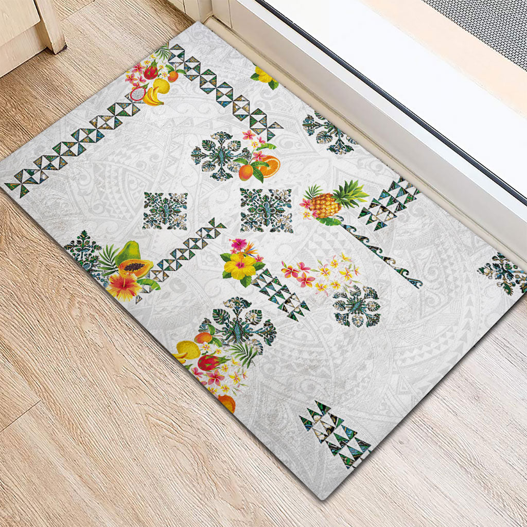 Hawaiian Quilts Rubber Doormat Tropical Fruits and Plants