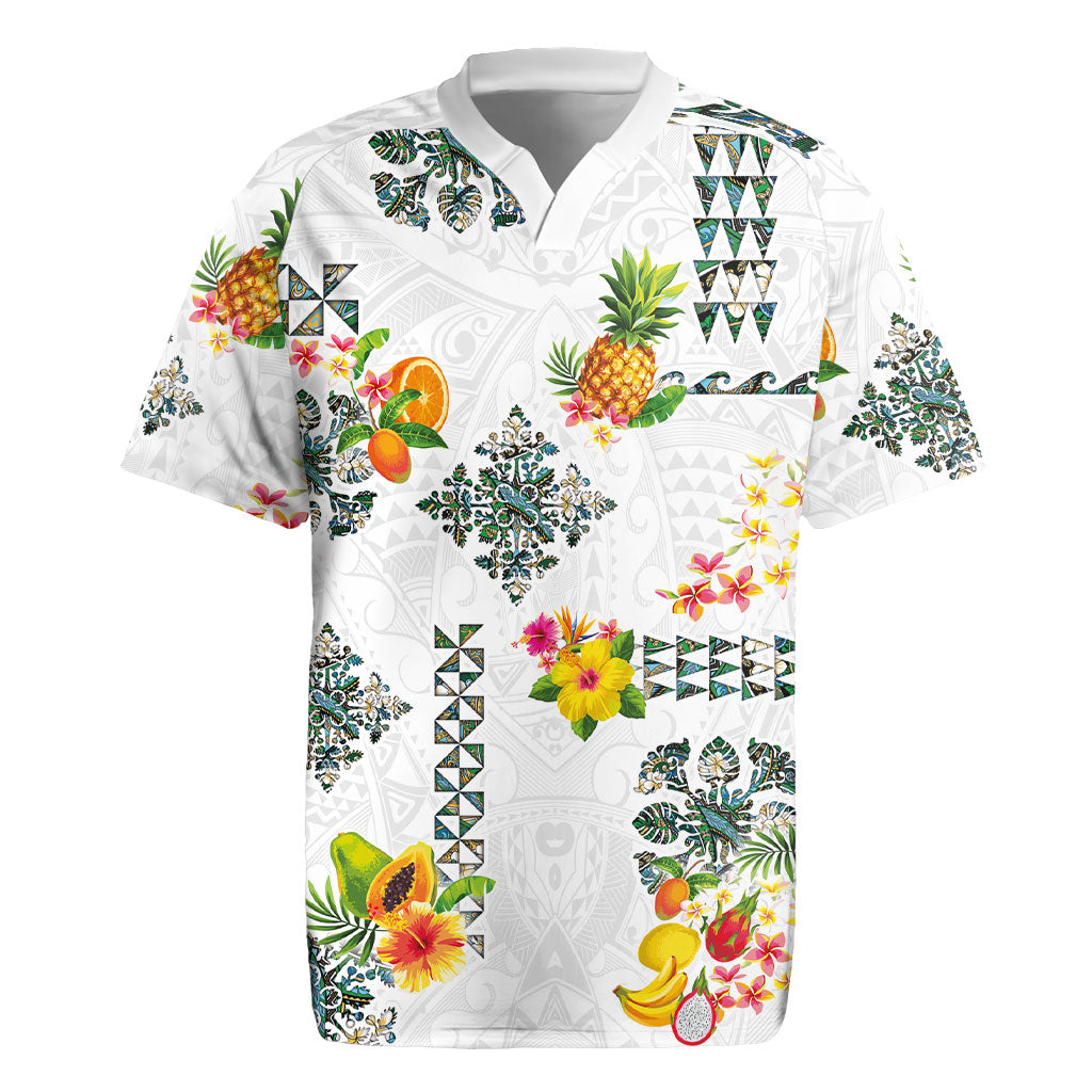 Hawaiian Quilts Rugby Jersey Tropical Fruits and Plants