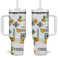 Hawaiian Quilts Tumbler With Handle Tropical Fruits and Plants