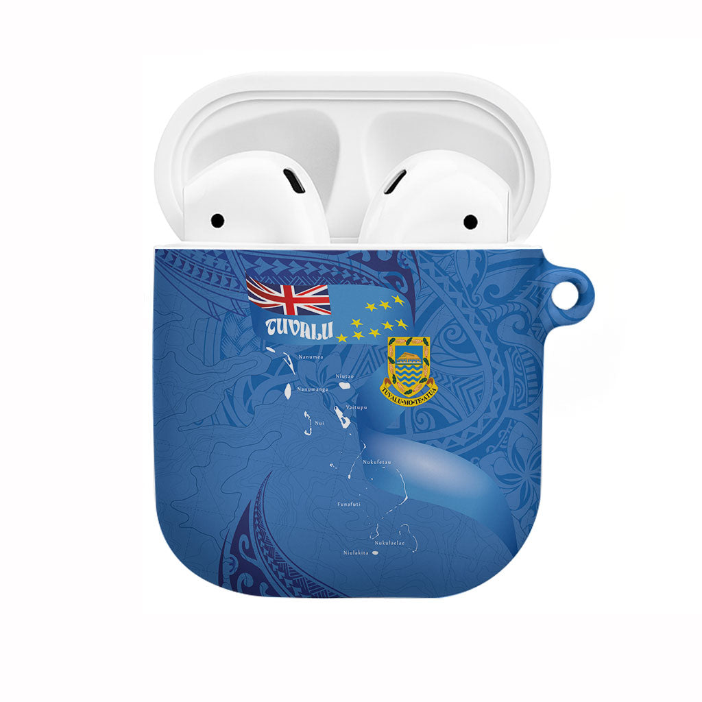 Tuvalu Heritage AirPods Case Map of the Islands and Polynesia Pattern