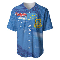 Tuvalu Heritage Baseball Jersey Map of the Islands and Polynesia Pattern