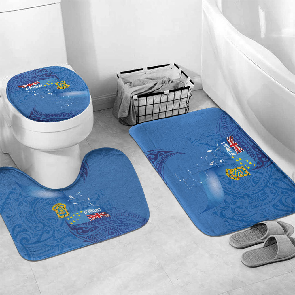 Tuvalu Heritage Bathroom Set Map of the Islands and Polynesia Pattern