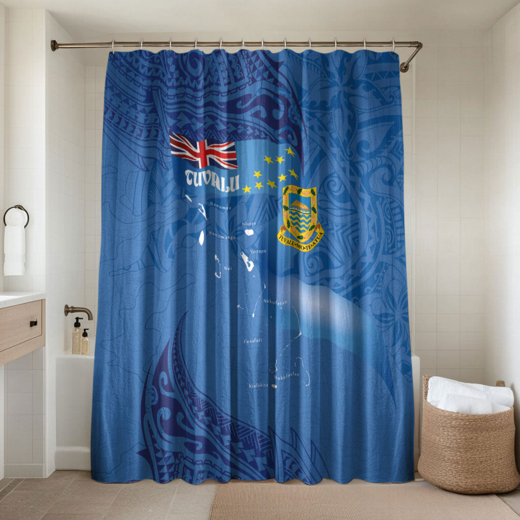Tuvalu Heritage Bathroom Set Map of the Islands and Polynesia Pattern