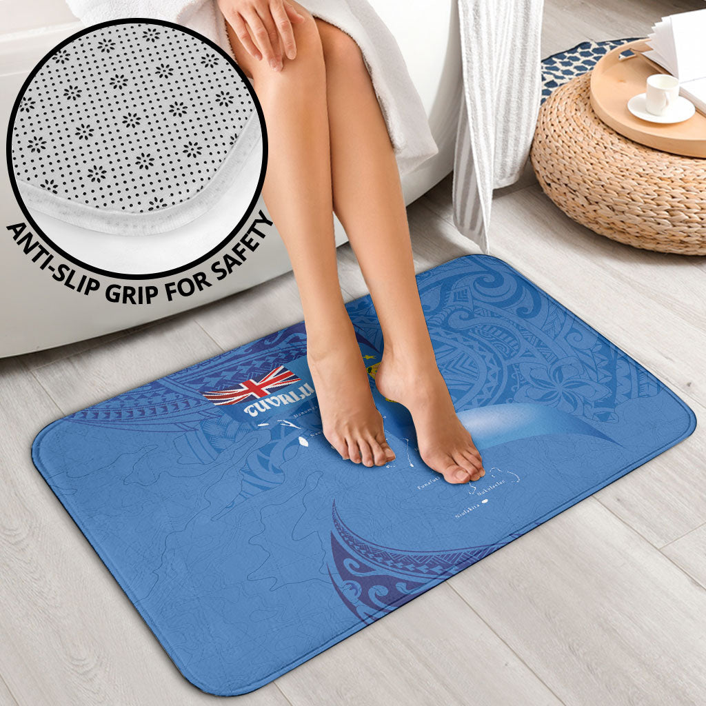 Tuvalu Heritage Bathroom Set Map of the Islands and Polynesia Pattern