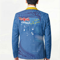 Tuvalu Heritage Blazer Map of the Islands and Polynesia Pattern