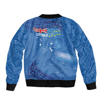 Tuvalu Heritage Bomber Jacket Map of the Islands and Polynesia Pattern