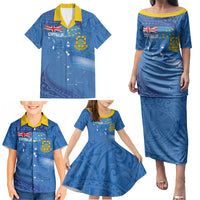 Tuvalu Heritage Family Matching Puletasi and Hawaiian Shirt Map of the Islands and Polynesia Pattern