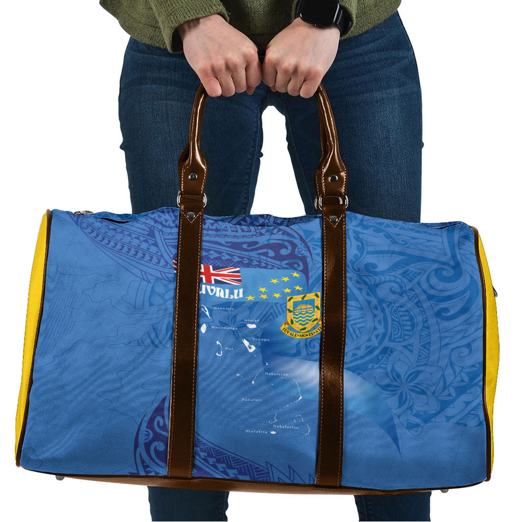 Tuvalu Heritage Travel Bag Map of the Islands and Polynesia Pattern