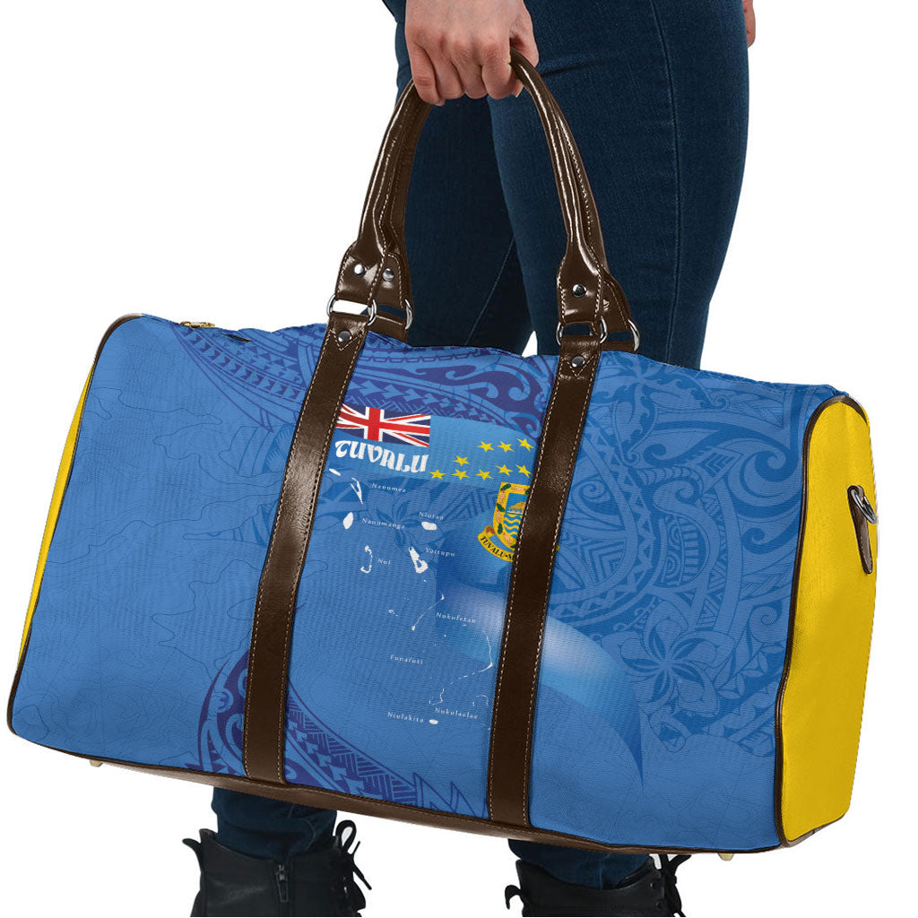 Tuvalu Heritage Travel Bag Map of the Islands and Polynesia Pattern