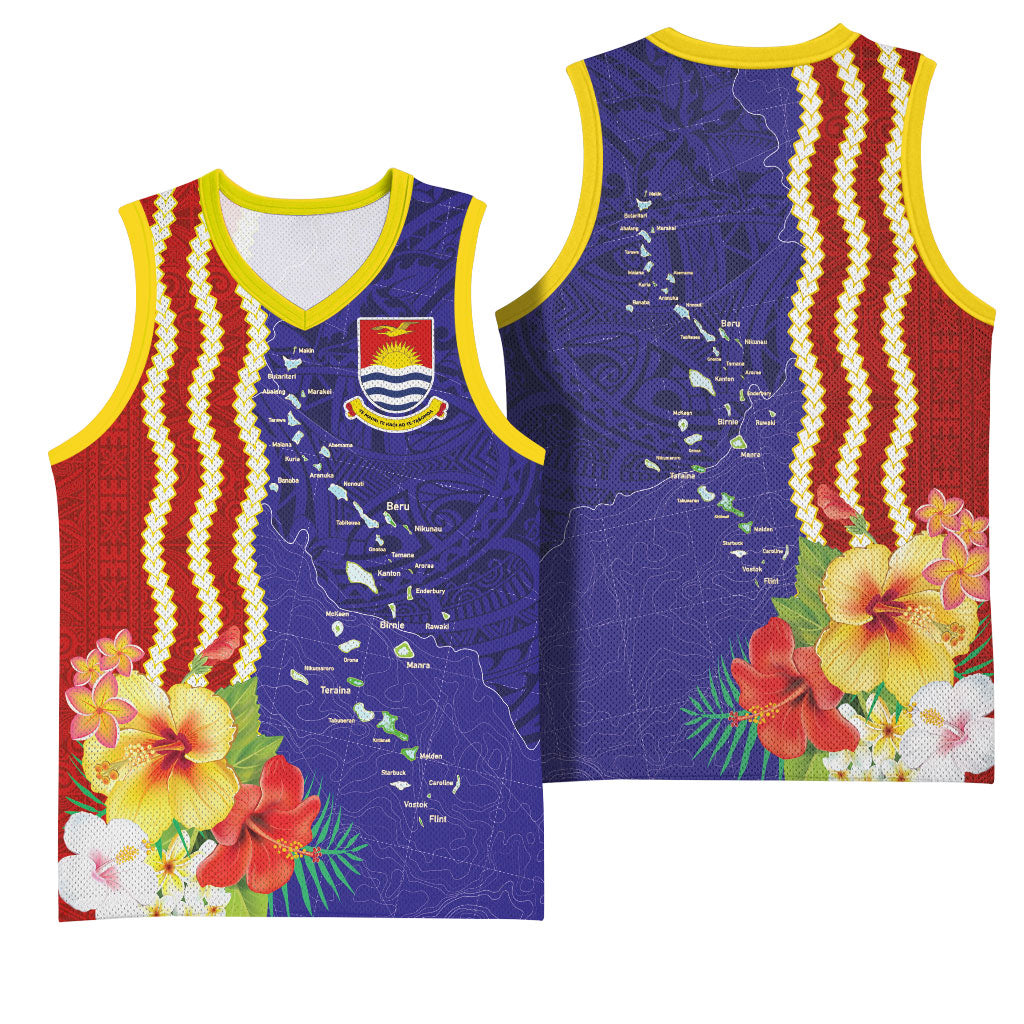 Kiribati Heritage Basketball Jersey Map of the Islands and Polynesia Pattern