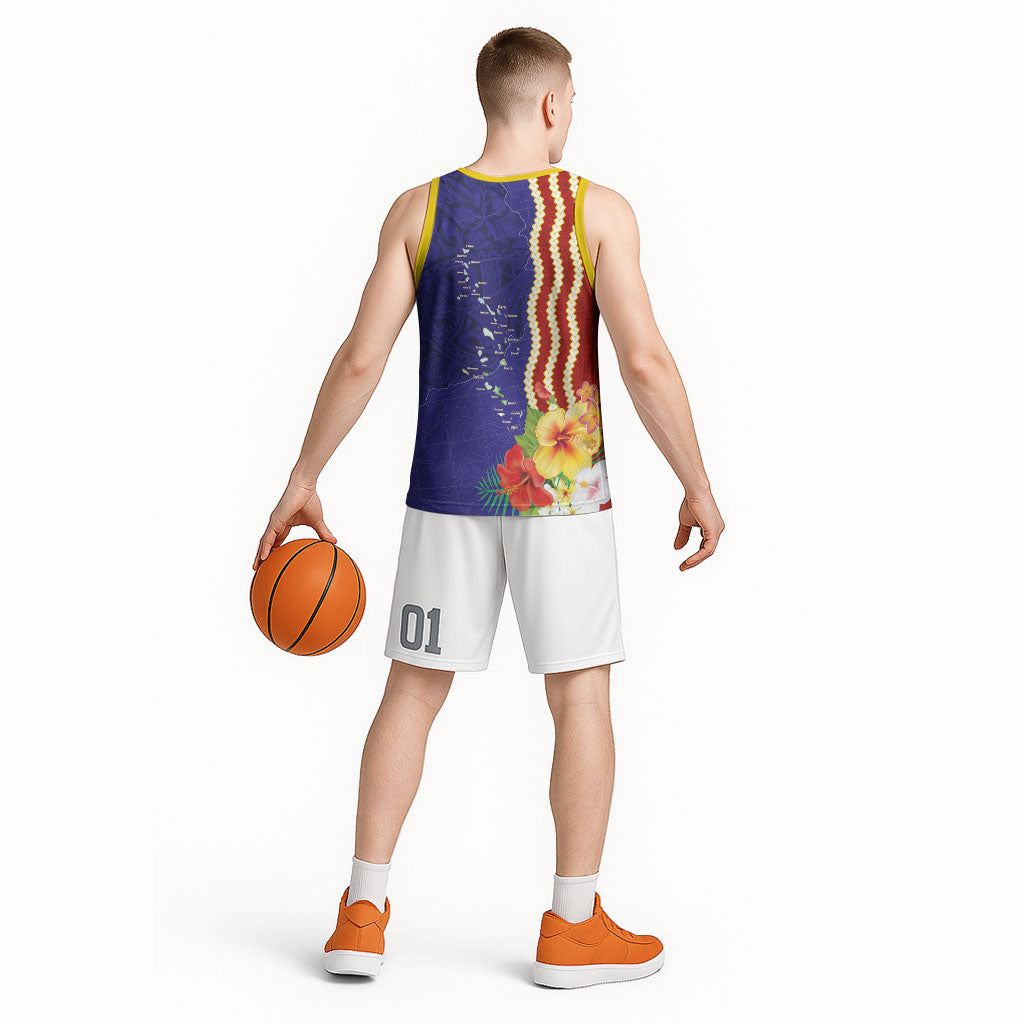 Kiribati Heritage Basketball Jersey Map of the Islands and Polynesia Pattern