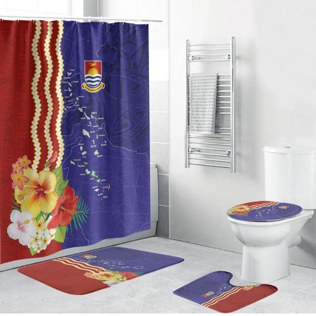 Kiribati Heritage Bathroom Set Map of the Islands and Polynesia Pattern