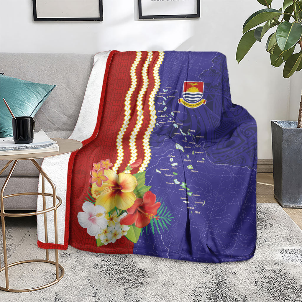 Kiribati Heritage Blanket Map of the Islands and Polynesia Pattern