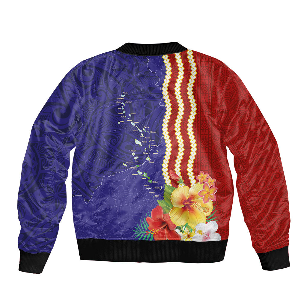 Kiribati Heritage Bomber Jacket Map of the Islands and Polynesia Pattern