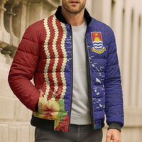 Kiribati Heritage Bomber Puffer Jacket Map of the Islands and Polynesia Pattern