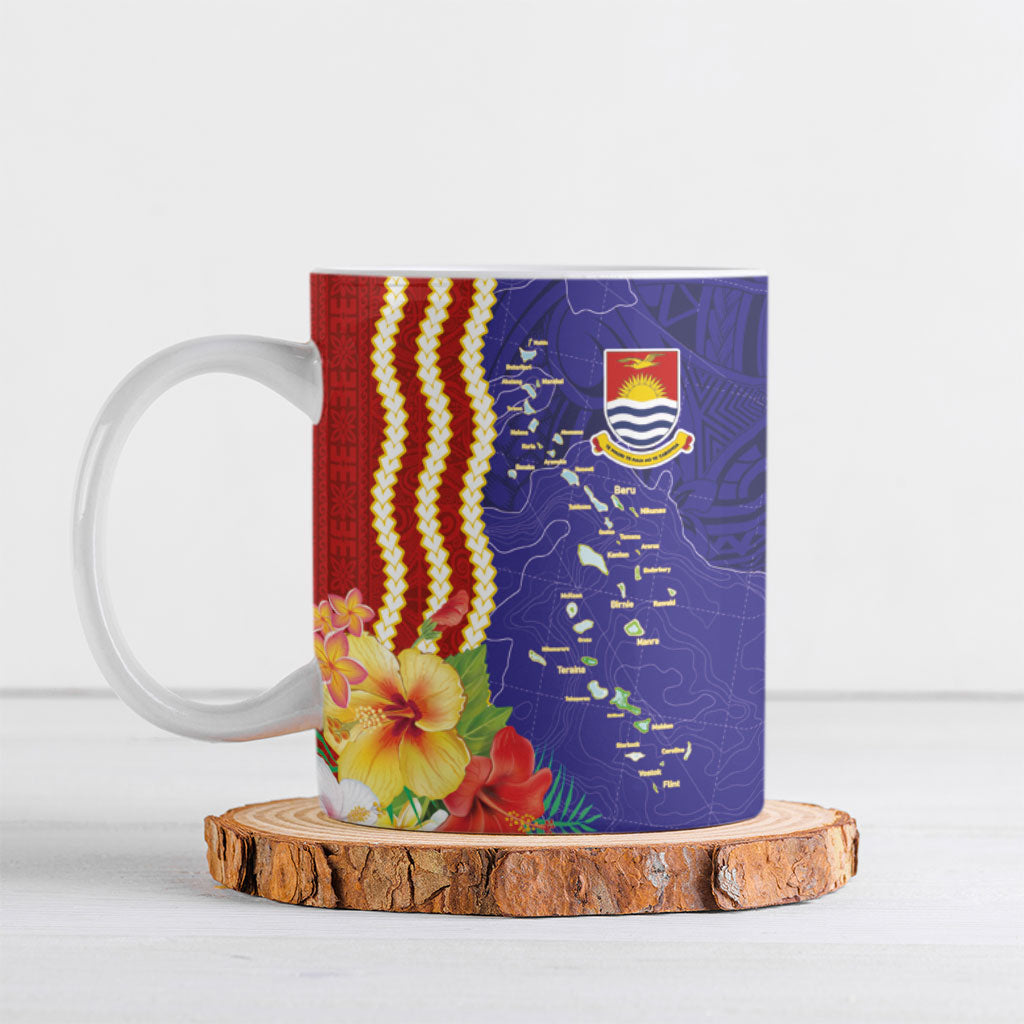 Kiribati Heritage Ceramic Mug Map of the Islands and Polynesia Pattern