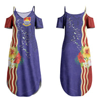 Kiribati Heritage Couples Matching Summer Maxi Dress and Hawaiian Shirt Map of the Islands and Polynesia Pattern LT03 - Polynesian Pride